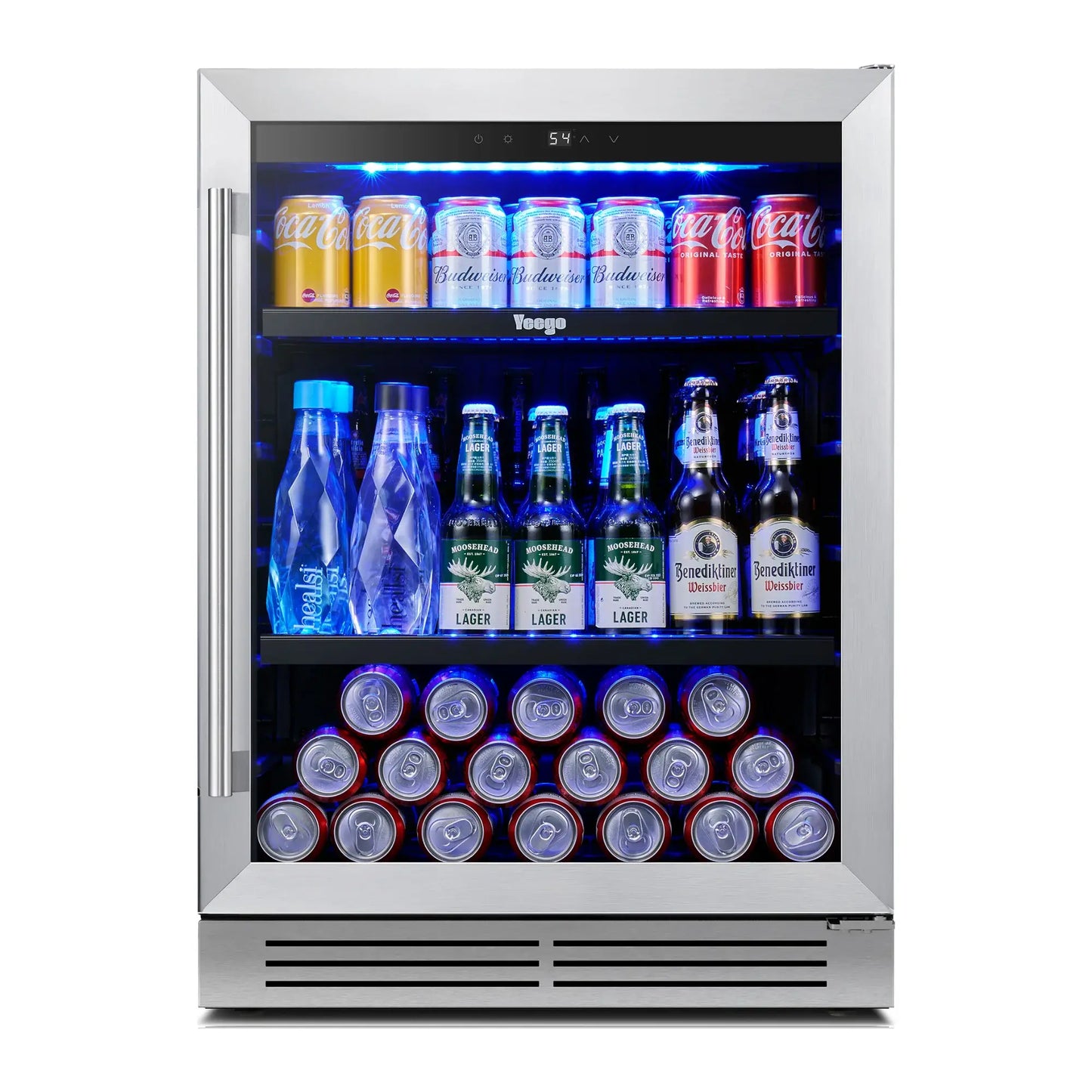 32" X 24" Silver Stainless Steel Single Compartment Can Beverage Refrigerator - Homeroots - Flyclothing LLC