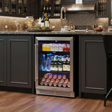 32" X 24" Silver Stainless Steel Single Compartment Can Beverage Refrigerator - Homeroots - Flyclothing LLC