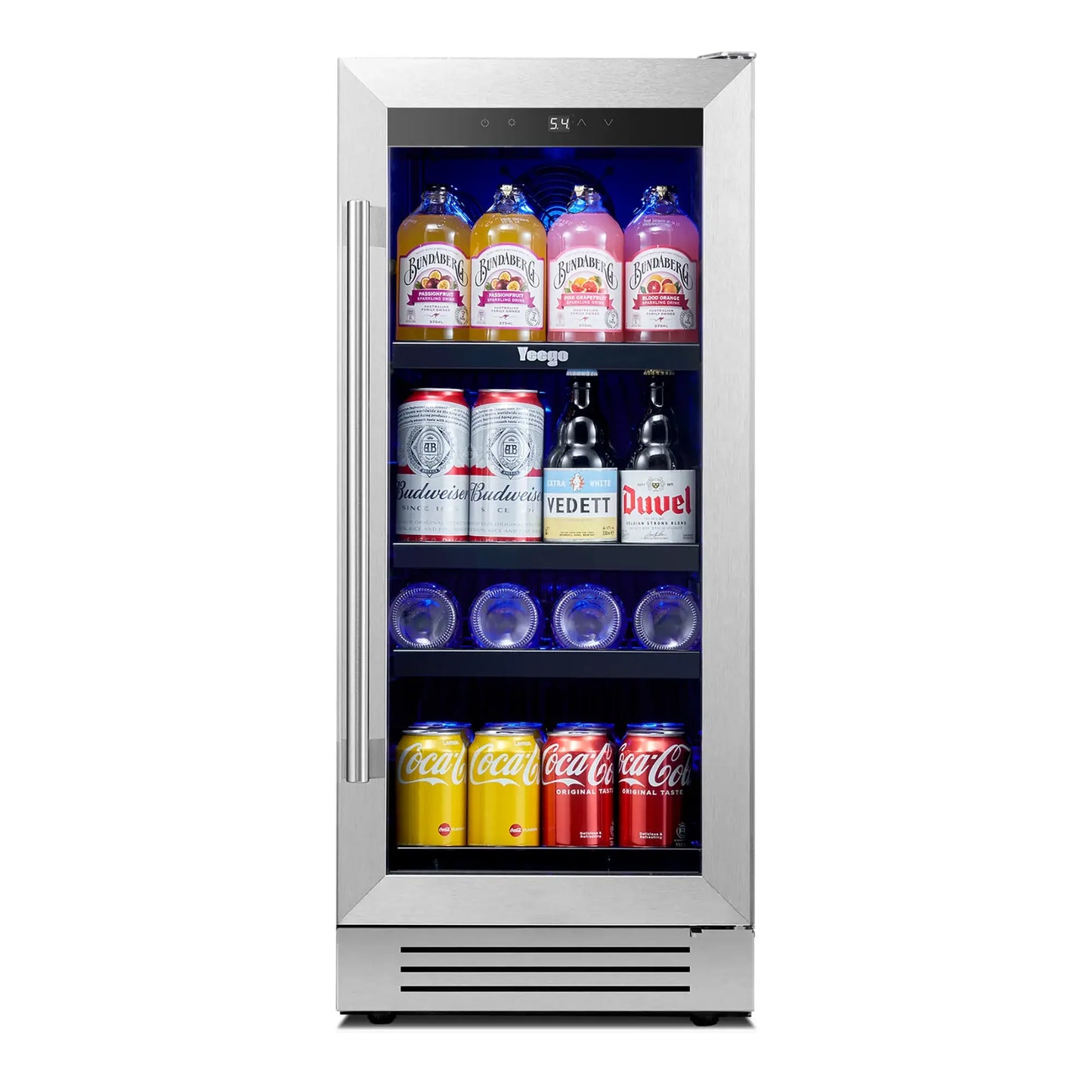 34" X 15" Silver and Black Stainless Steel Single Compartment Can Beverage Refrigerator - Homeroots - Flyclothing LLC