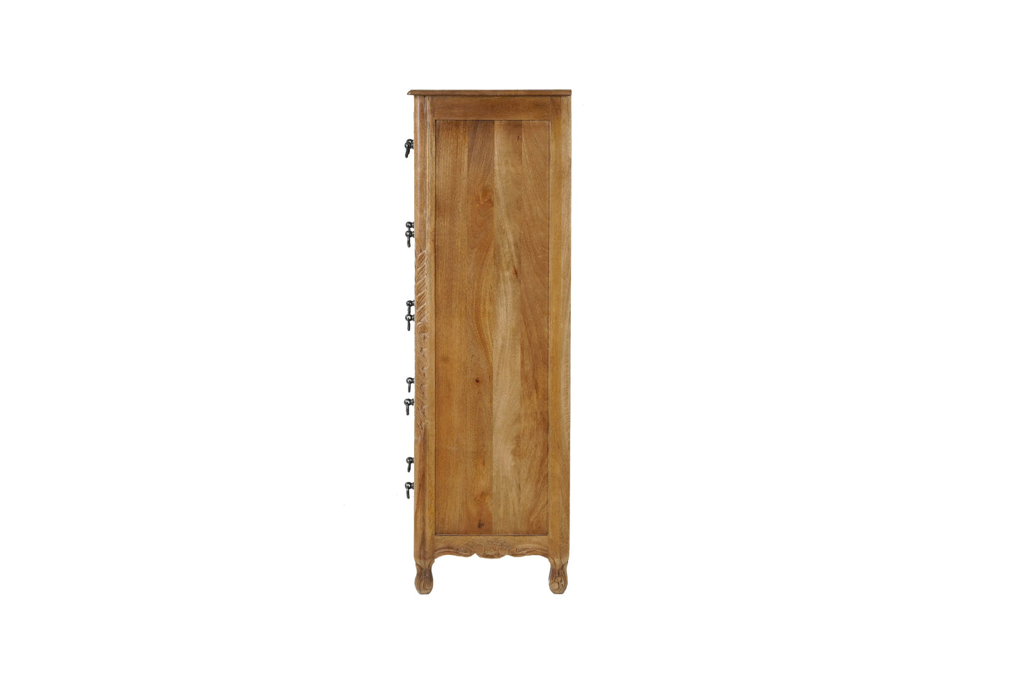 35" Brown Carved Floral Solid Wood Six Drawer Dresser - Homeroots - Flyclothing LLC
