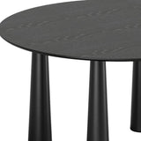 59" Black Solid Wood Round Top Dining Table - HomeRoots - Flyclothing LLC