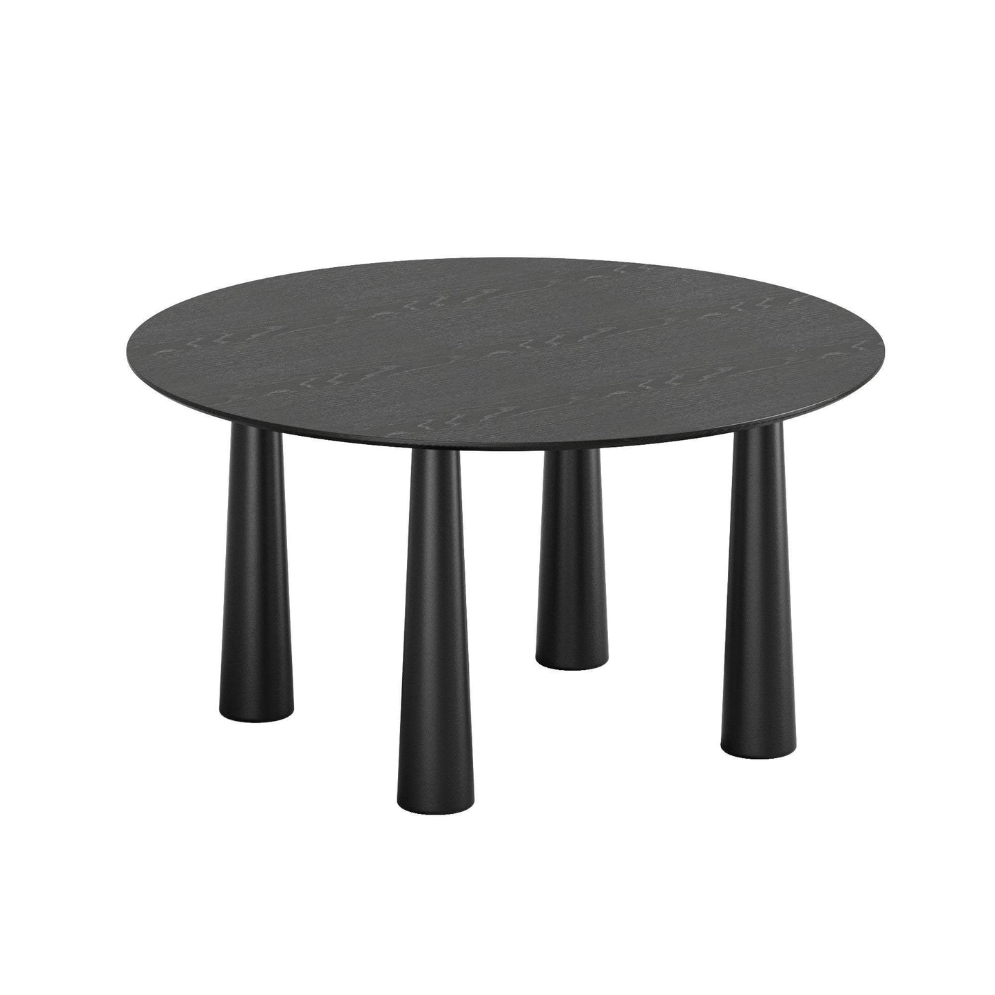 59" Black Solid Wood Round Top Dining Table - HomeRoots - Flyclothing LLC