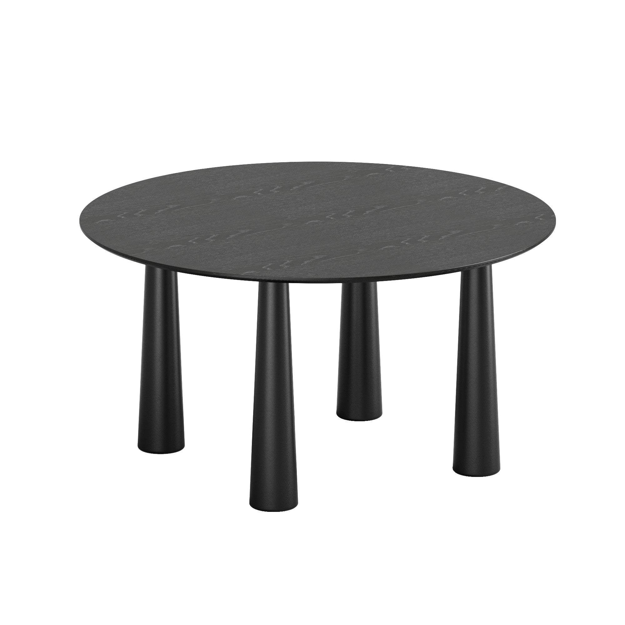 59" Black Solid Wood Round Top Dining Table - HomeRoots - Flyclothing LLC