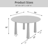 59" Black Solid Wood Round Top Dining Table - HomeRoots - Flyclothing LLC