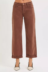 RISEN Full Size Tummy Control Mid Rise Ankle Barrel Baggy Plus Size - Trendsi - Flyclothing LLC