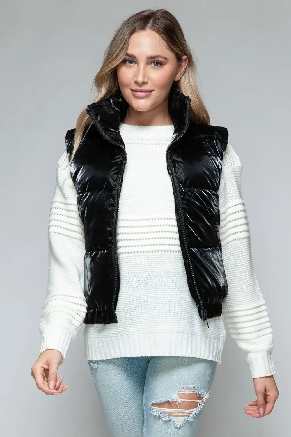 Snobbish Fine Fur Lining Quilted Vest - Trendsi