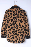 Leopard Button Up Long Sleeve Jacket - Trendsi - Flyclothing LLC