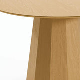 46" Oak Wood Pedestal Base Beveled Edge Round Top Dining Table - HomeRoots - Flyclothing LLC
