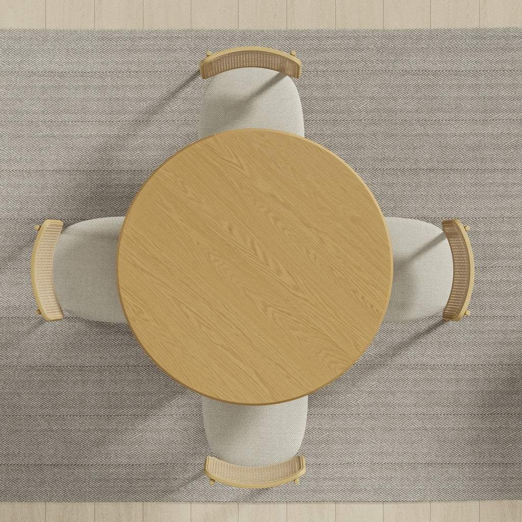 46" Oak Wood Pedestal Base Round Top Dining Table - HomeRoots - Flyclothing LLC