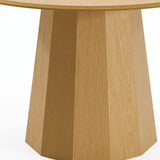46" Oak Wood Pedestal Base Round Top Dining Table - HomeRoots - Flyclothing LLC