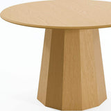 46" Oak Wood Pedestal Base Round Top Dining Table - HomeRoots - Flyclothing LLC