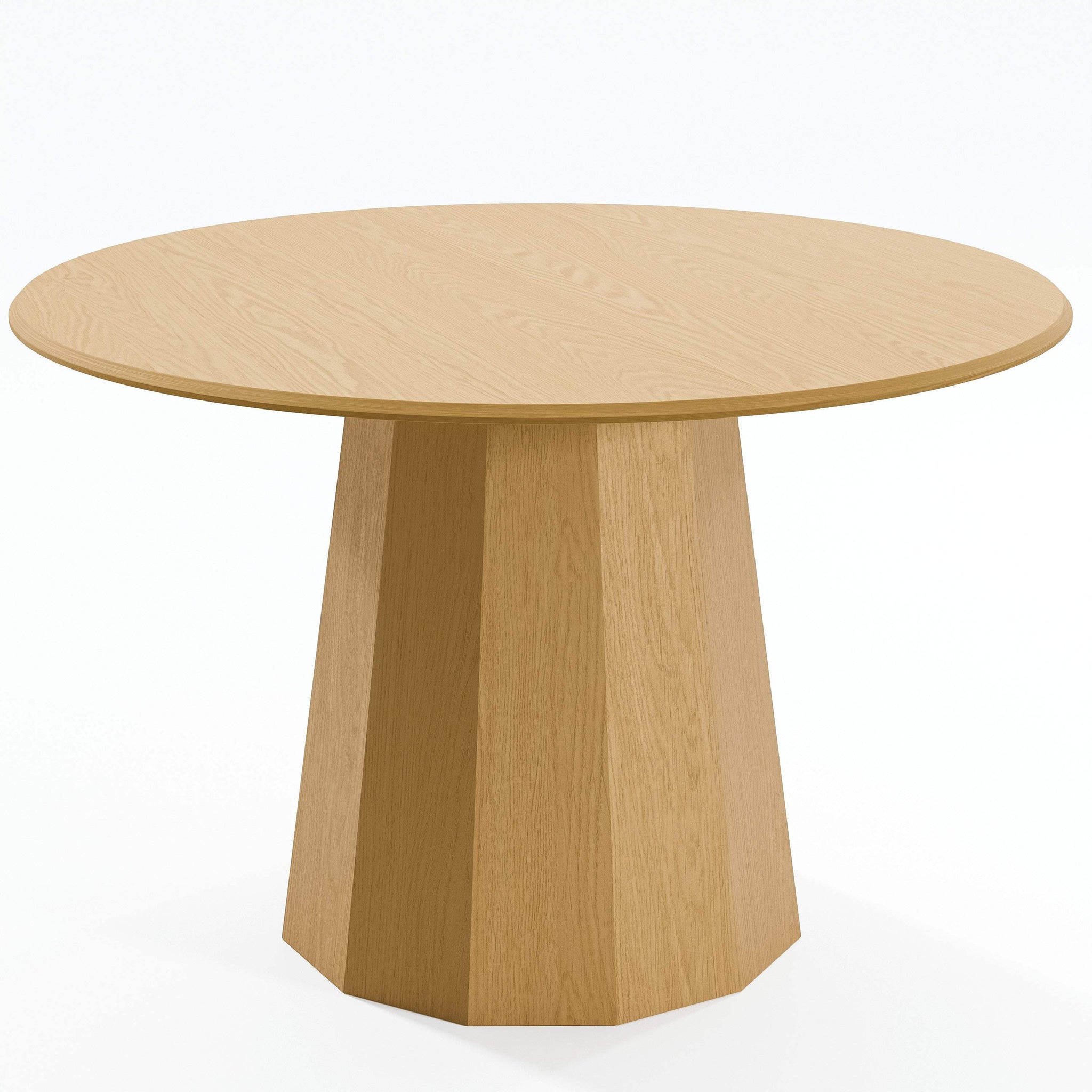 46" Oak Wood Pedestal Base Round Top Dining Table - HomeRoots - Flyclothing LLC
