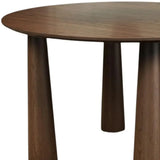52" Walnut Solid Wood Round Top Dining Table - Homeroots - Flyclothing LLC