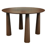 52" Walnut Solid Wood Round Top Dining Table - Homeroots - Flyclothing LLC