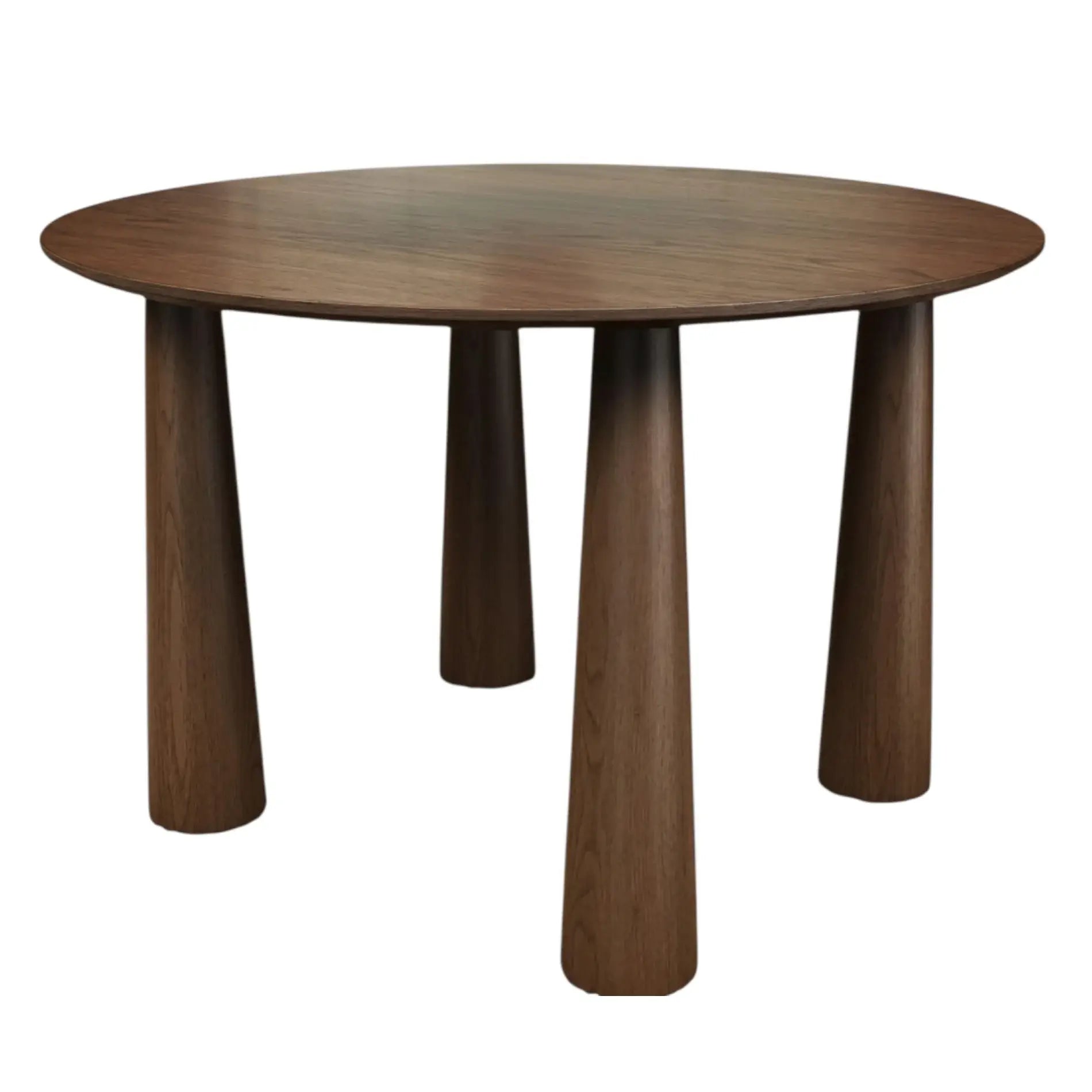 52" Walnut Solid Wood Round Top Dining Table - Homeroots - Flyclothing LLC