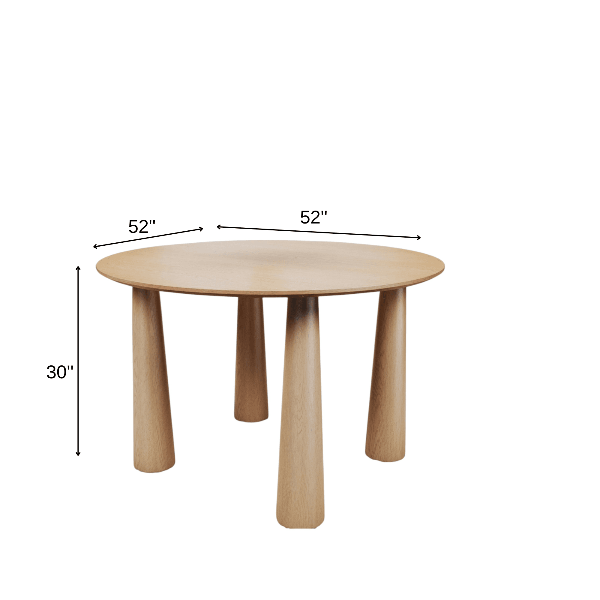 52" Natural Wood Round Top Dining Table - HomeRoots - Flyclothing LLC