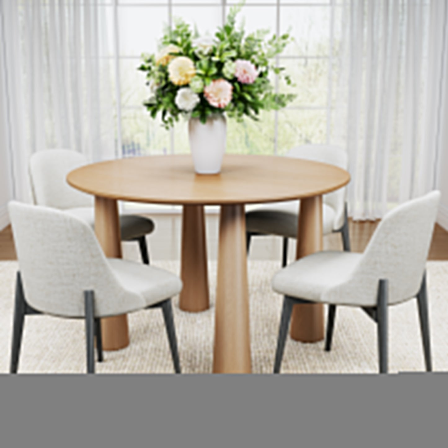 59" Natural Wood Round Top Dining Table - HomeRoots - Flyclothing LLC
