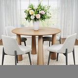 59" Natural Wood Round Top Dining Table - HomeRoots - Flyclothing LLC