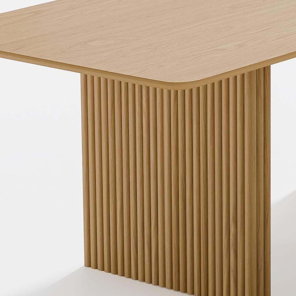 79" Natural Solid Wood Double Pedestal Base Square Dining Table - HomeRoots - Flyclothing LLC