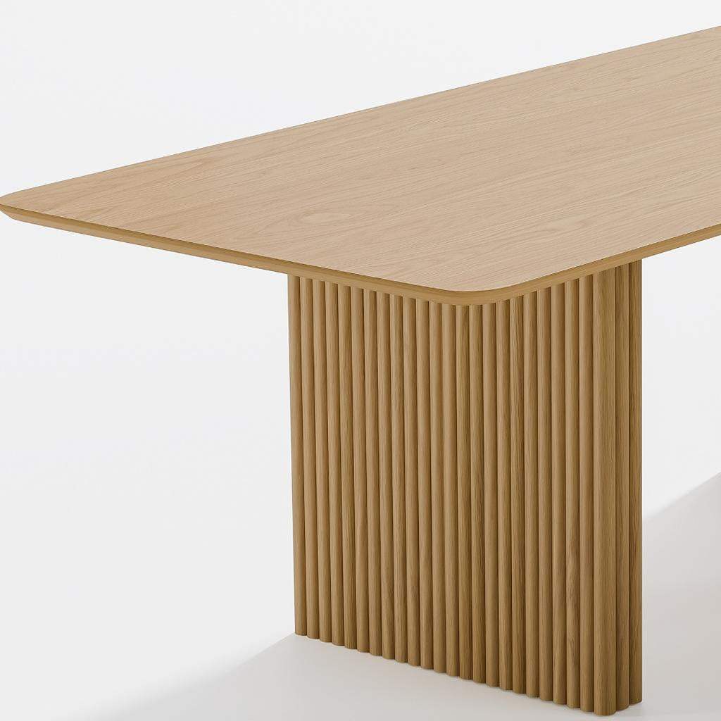 79" Natural Solid Wood Double Pedestal Base Square Dining Table - HomeRoots - Flyclothing LLC