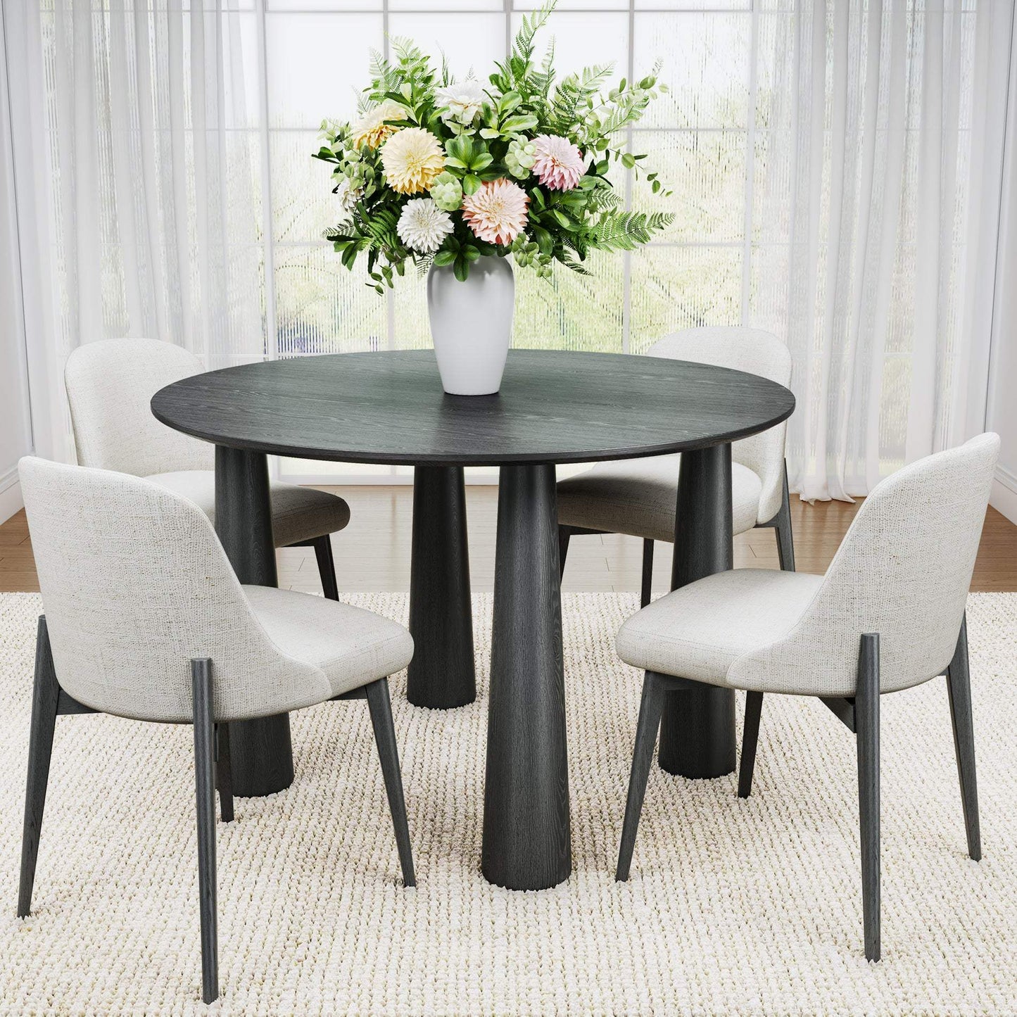 67" Black Solid Wood Oval Dining Table - HomeRoots - Flyclothing LLC