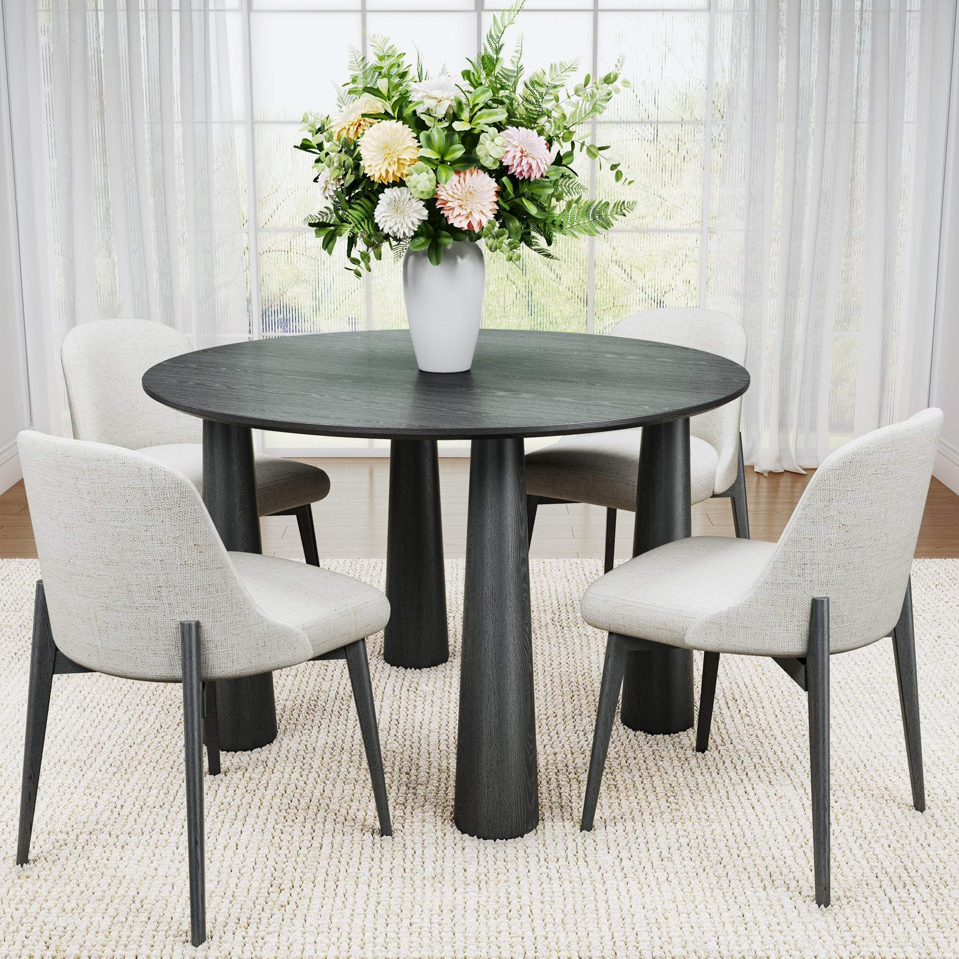 67" Black Solid Wood Oval Dining Table - HomeRoots - Flyclothing LLC