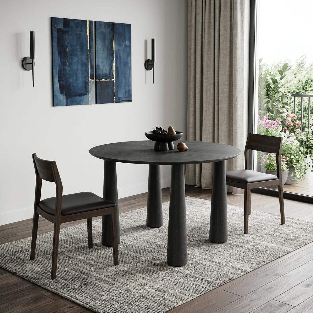 67" Black Solid Wood Oval Dining Table - HomeRoots - Flyclothing LLC