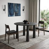67" Black Solid Wood Oval Dining Table - HomeRoots - Flyclothing LLC