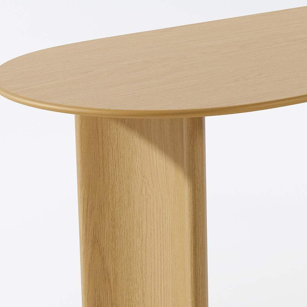 67" Natural Solid Wood Double Pedestal Base Oval Dining Table - HomeRoots - Flyclothing LLC