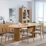 67" Natural Solid Wood Double Pedestal Base Oval Dining Table - HomeRoots - Flyclothing LLC