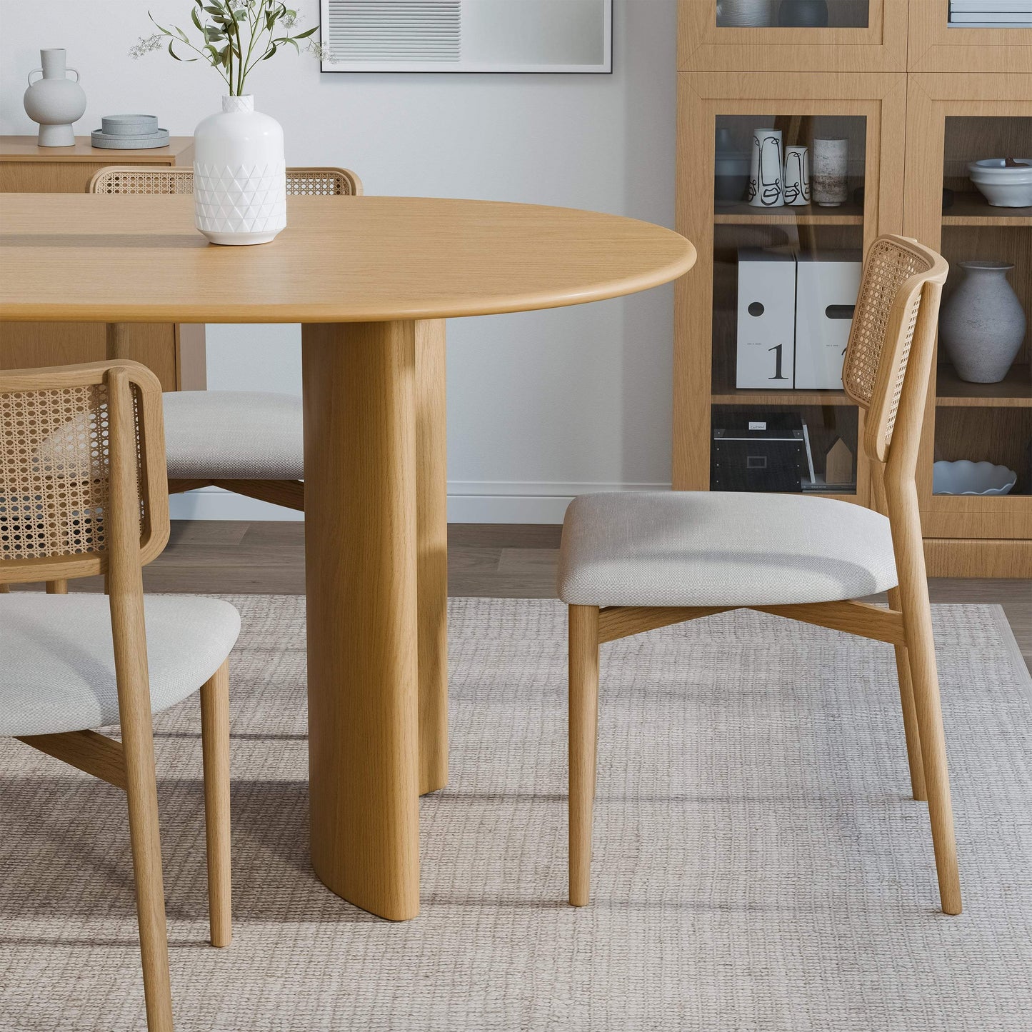 67" Natural Solid Wood Double Pedestal Base Oval Dining Table - HomeRoots - Flyclothing LLC