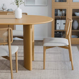67" Natural Solid Wood Double Pedestal Base Oval Dining Table - HomeRoots - Flyclothing LLC