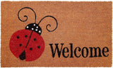 17" X 29" Brown And Red Ladybug Welcome Outdoor Coir Door Mat - Homeroots - Flyclothing LLC