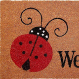 17" X 29" Brown And Red Ladybug Welcome Outdoor Coir Door Mat - Homeroots - Flyclothing LLC