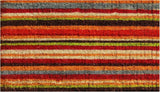 24" X 36" Red Orange And Green Variegated Stripe Outdoor Coir Door Mat - Homeroots - Flyclothing LLC