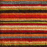 24" X 36" Red Orange And Green Variegated Stripe Outdoor Coir Door Mat - Homeroots - Flyclothing LLC