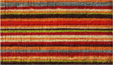 24" X 36" Red Orange And Green Variegated Stripe Outdoor Coir Door Mat - Homeroots - Flyclothing LLC