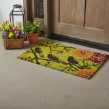 24" X 36" Green Black And Orange Floral Birds Outdoor Coir Door Mat - Homeroots - Flyclothing LLC