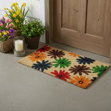 24" X 36" Brown Green And Red Multi Floral Outdoor Coir Door Mat - Homeroots - Flyclothing LLC