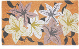 24" X 36" Brown Purple And White Floral Outdoor Coir Door Mat - Homeroots - Flyclothing LLC