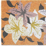 24" X 36" Brown Purple And White Floral Outdoor Coir Door Mat - Homeroots - Flyclothing LLC