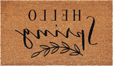 17" X 29" Brown And Black Hello Spring Outdoor Coir Door Mat - Homeroots - Flyclothing LLC