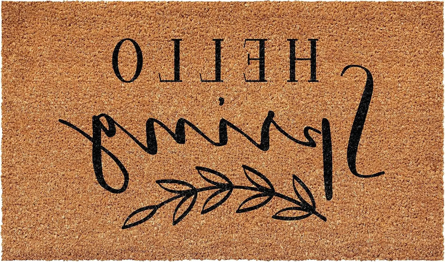 17" X 29" Brown And Black Hello Spring Outdoor Coir Door Mat - Homeroots - Flyclothing LLC
