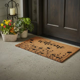 17" X 29" Brown And Black Mushrooms Welcome Outdoor Coir Door Mat - Homeroots - Flyclothing LLC