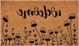 24" X 36" Brown And Black Mushrooms Welcome Outdoor Coir Door Mat - Homeroots - Flyclothing LLC