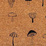 17" X 29" Brown And Black Mushrooms Hello Outdoor Coir Door Mat - Homeroots - Flyclothing LLC