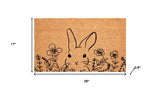 17" X 29" Brown And Black Bunny Floral Outdoor Coir Door Mat - Homeroots - Flyclothing LLC