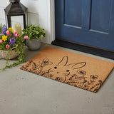 17" X 29" Brown And Black Bunny Floral Outdoor Coir Door Mat - Homeroots - Flyclothing LLC