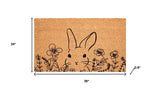 24" X 36" Brown And Black Bunny Floral Outdoor Coir Door Mat - Homeroots - Flyclothing LLC