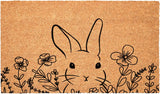 24" X 36" Brown And Black Bunny Floral Outdoor Coir Door Mat - Homeroots - Flyclothing LLC